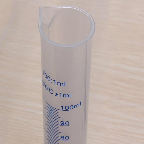 Crofta 100ml Transparent Plastic Graduated Cylinder