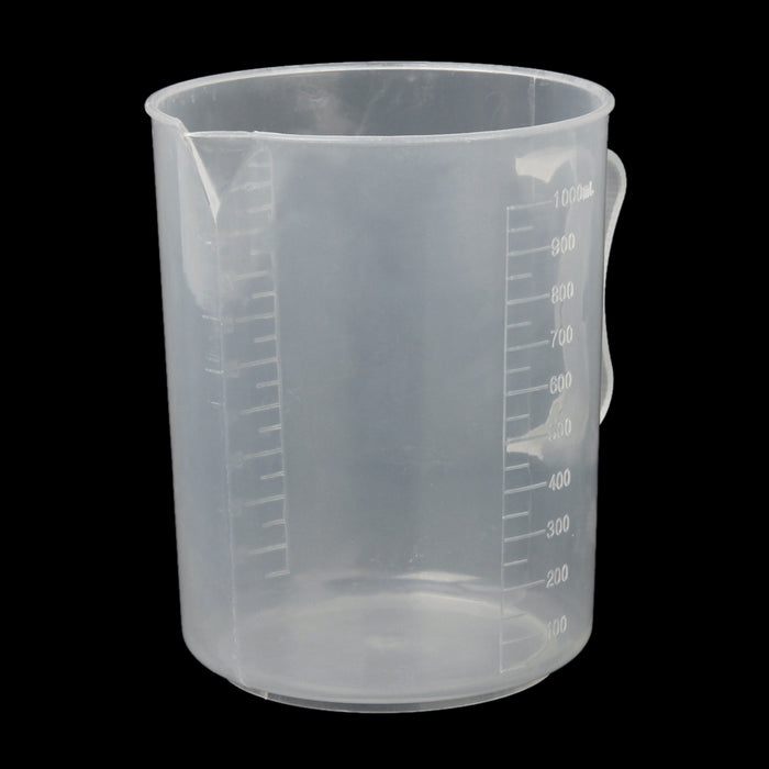 Crofta 1000ml Transparent Plastic Graduated Beaker with Handle