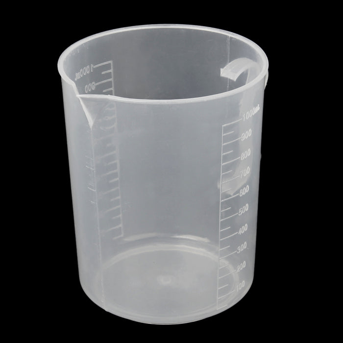 Crofta 1000ml Transparent Plastic Graduated Beaker with Handle