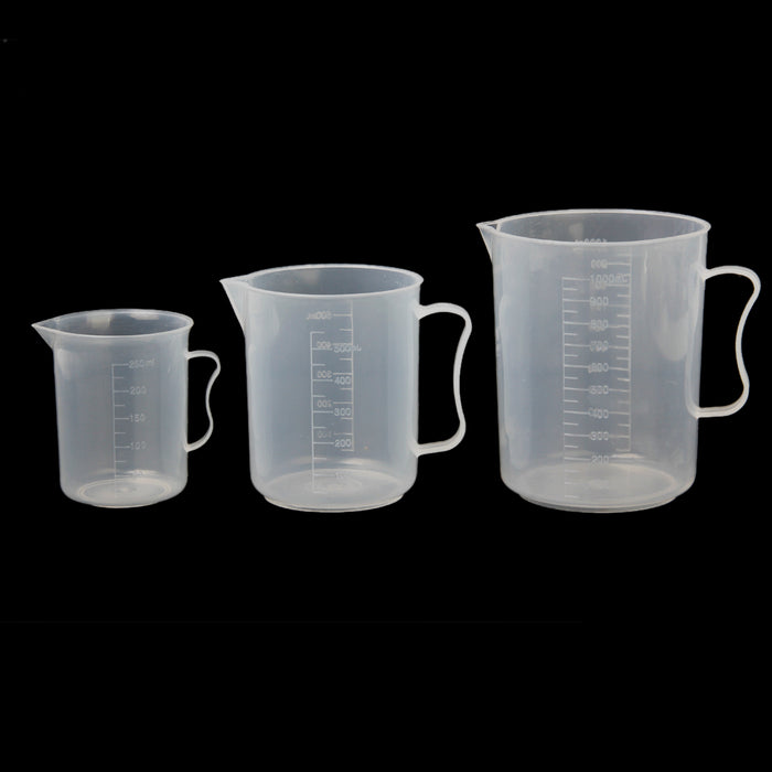 Crofta 1000ml Transparent Plastic Graduated Beaker with Handle