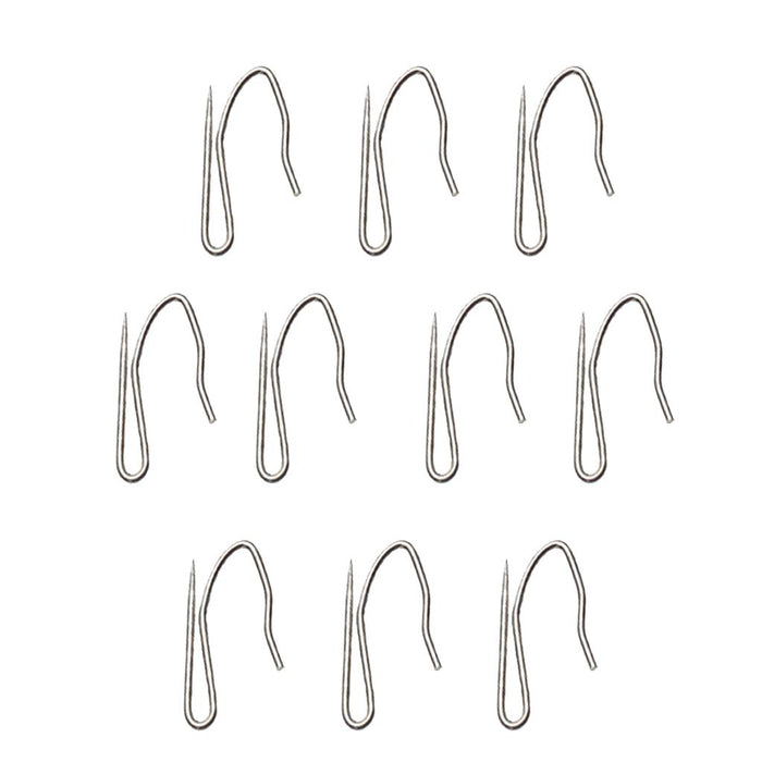 Crofta 10pcs Curtain Drapery Pin Hooks - Silvery