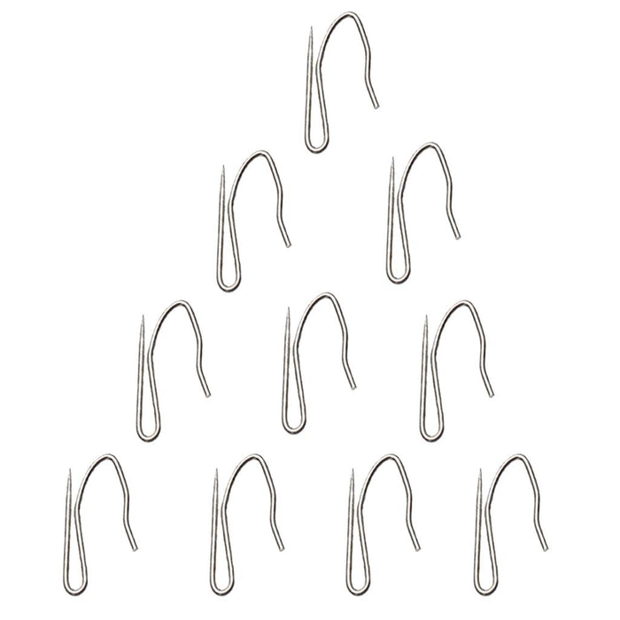 Crofta 10pcs Curtain Drapery Pin Hooks - Silvery