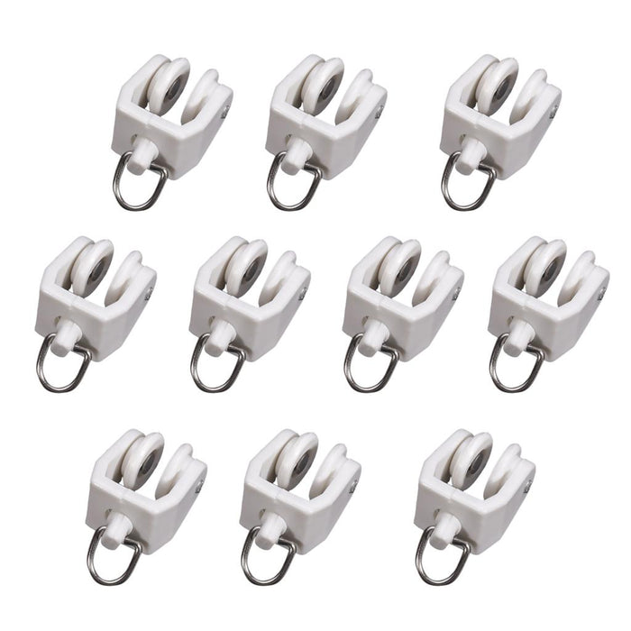 Crofta 10pcs Plastic Curtain Track Runners Rail Runners with Eyelet