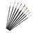 Crofta 9p Artists Paint Brush Set Round Pointed Tip Nylon Hair Watercolor Acrylic Brush