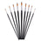 Crofta 9p Artists Paint Brush Set Round Pointed Tip Nylon Hair Watercolor Acrylic Brush