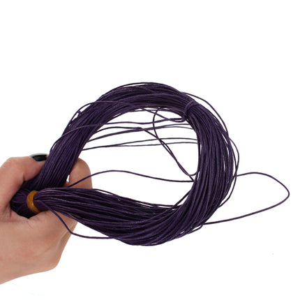 Crofta Waxed Cotton Cord String For Jewelry Making Beading DIY Craft Supplies Dark Purple