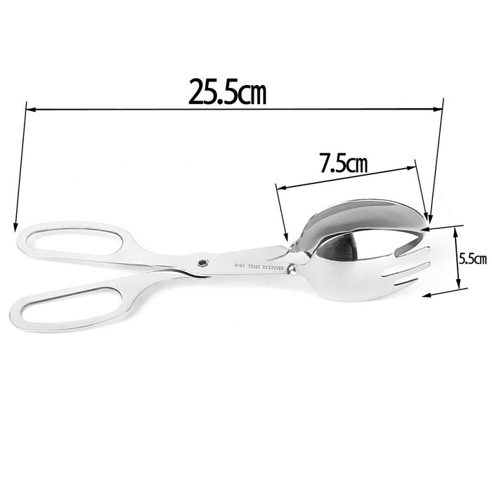 Crofta Stainless Steel Salad Tongs Serving Spoon Fork