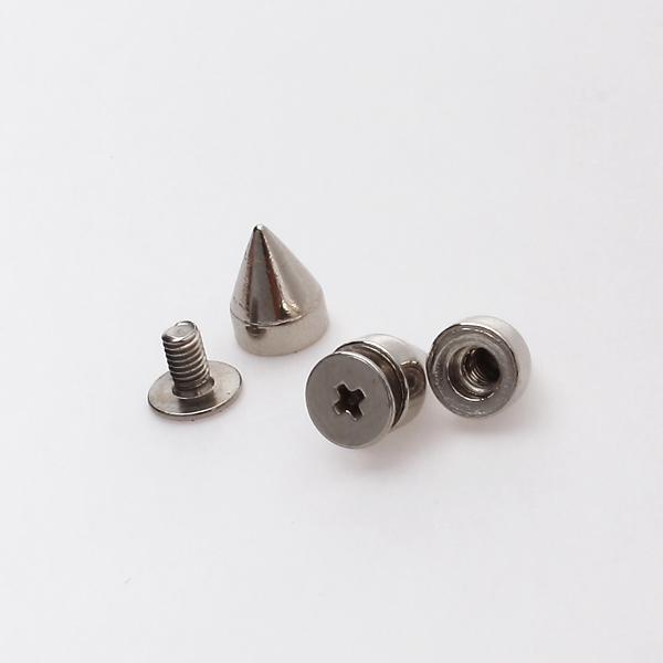 Crofta 100 X Cone Spikes Studs For DIY Craft Punk Leathercraft Bag Bracelet Clothes 9mm