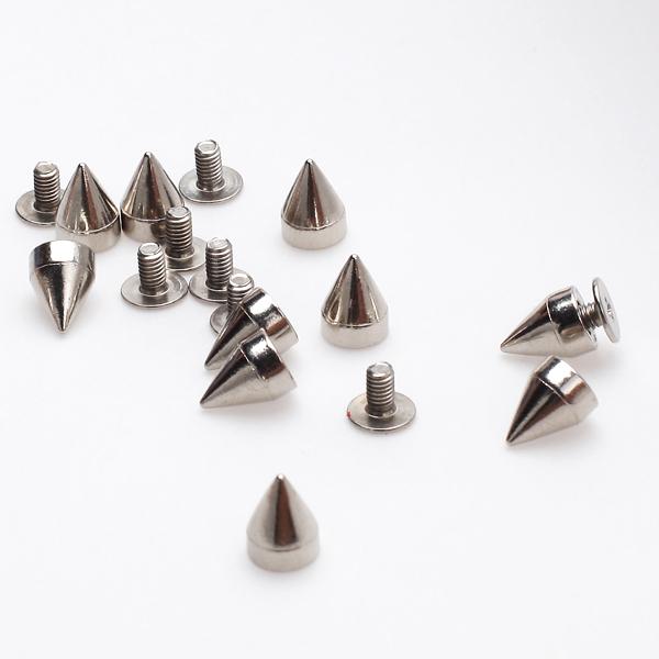 Crofta 100 X Cone Spikes Studs For DIY Craft Punk Leathercraft Bag Bracelet Clothes 9mm