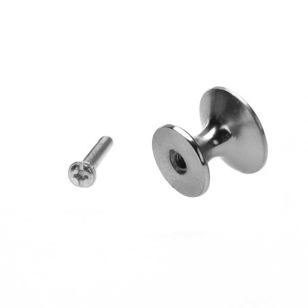 Crofta 10x Round Cabinet Door Drawer Bin Handle Pull Knob Hardware - Brushed steel