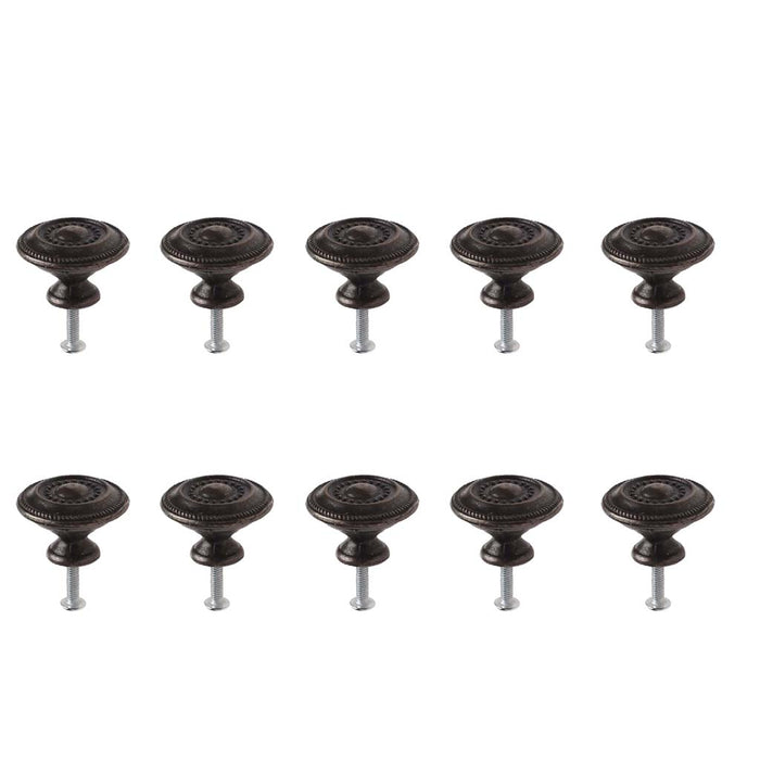 Crofta 10x Round Cabinet Door Drawer Bin Handle Pull Knob Hardware