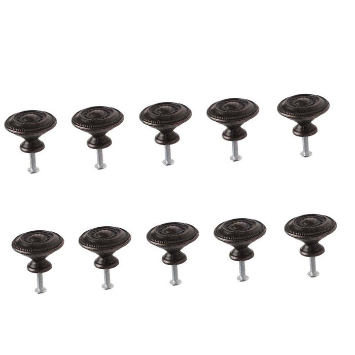 Crofta 10x Round Cabinet Door Drawer Bin Handle Pull Knob Hardware