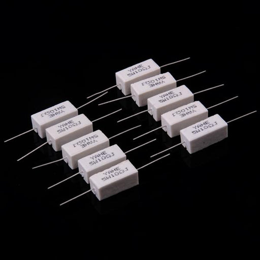 Crofta 10pcs 5W 10 Ohm Ceramic Power Resistors