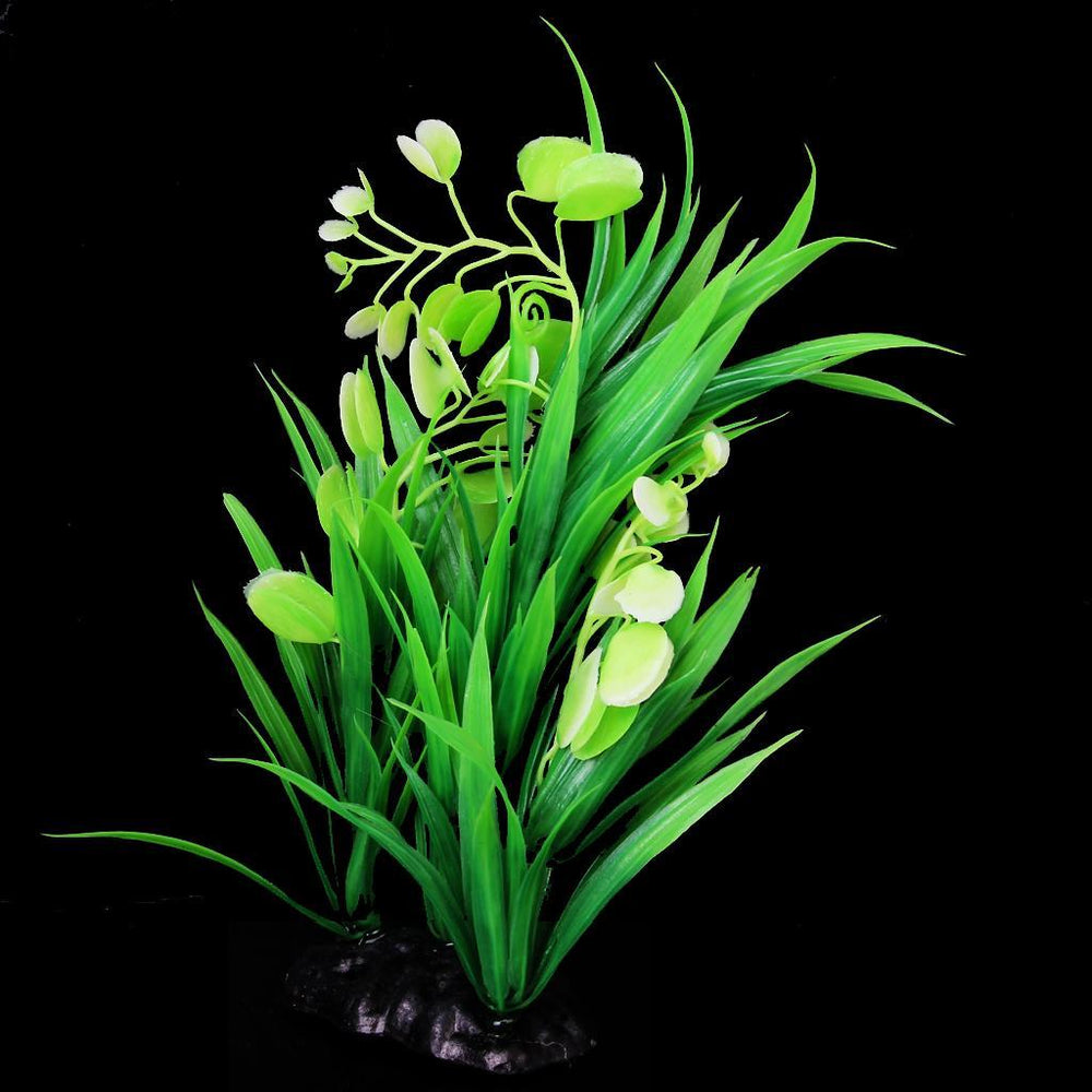 Crofta Plastic Non-Toxic Environment Friendly Simulation Aquatic Plant Aquarium Ornament Decorations Green 8.7 x 5.5 x 24cm