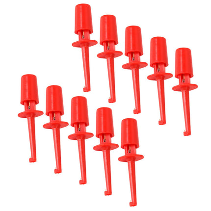 Crofta 10 x Mini Test Hook Probe Spring Clip for PCB SMD IC Red