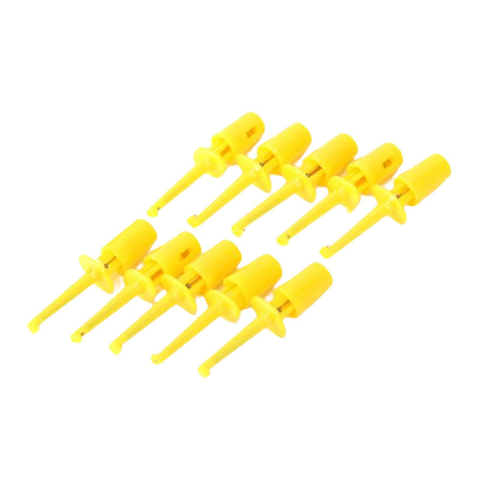 Crofta 10 x Mini Test Hook Probe Spring Clip for PCB SMD IC Yellow