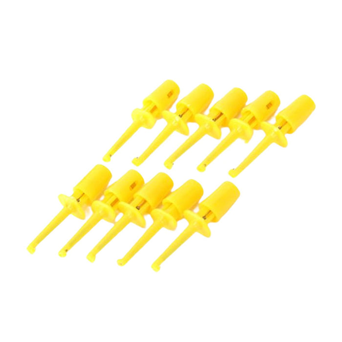 Crofta 10 x Mini Test Hook Probe Spring Clip for PCB SMD IC Yellow