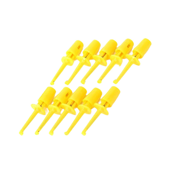 Crofta 10 x Mini Test Hook Probe Spring Clip for PCB SMD IC Yellow