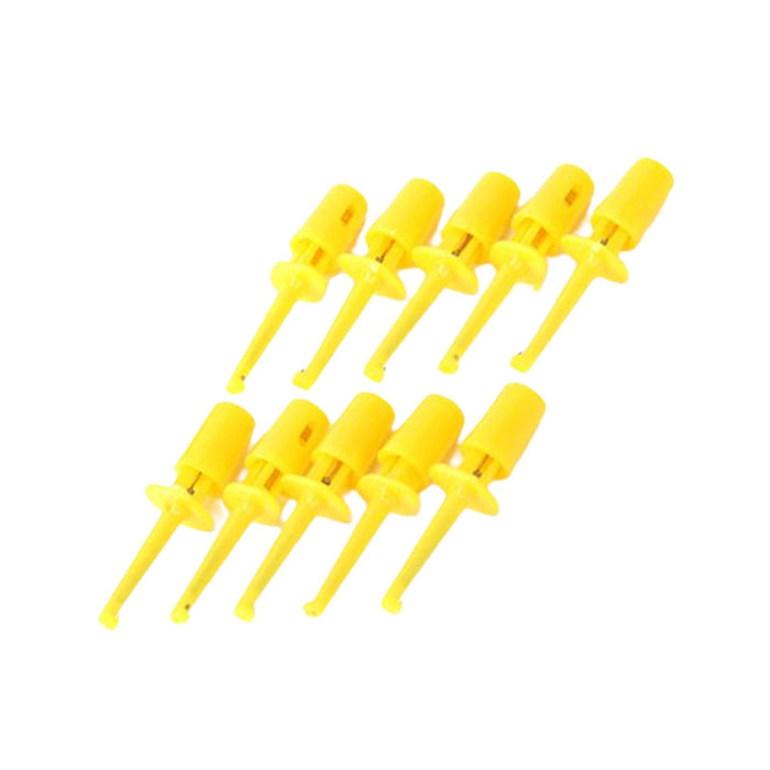 Crofta 10 x Mini Test Hook Probe Spring Clip for PCB SMD IC Yellow