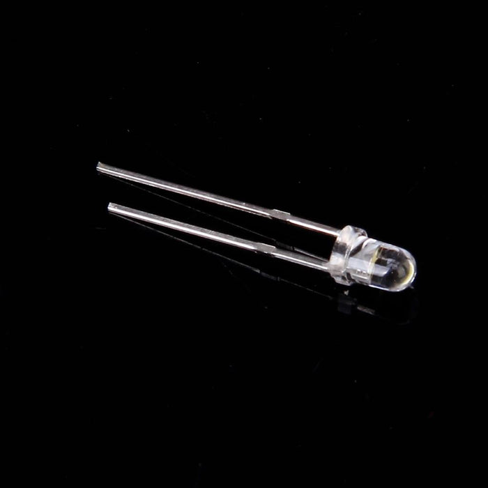 Crofta 100pcs 3mm White Light LED Light Emitting Diode