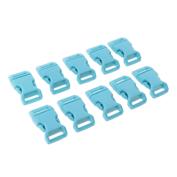 Crofta 10pcs 5/8" Side Release Plastic Buckles for 0.6" Webbing Straps Deep Skyblue