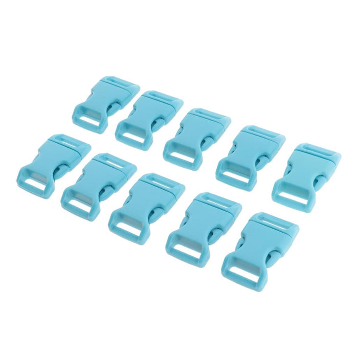 Crofta 10pcs 5/8" Side Release Plastic Buckles for 0.6" Webbing Straps Deep Skyblue