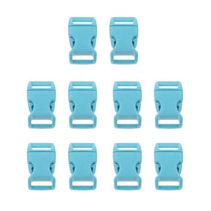 Crofta 10pcs 5/8" Side Release Plastic Buckles for 0.6" Webbing Straps Deep Skyblue