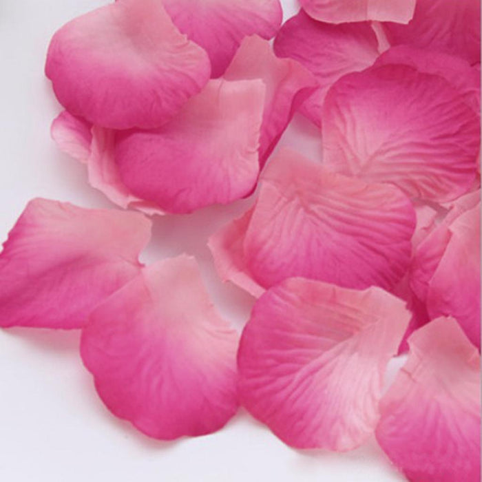 Crofta 100pcs Artificial Silk Rose Petals Wedding Decoration Flowers -Gradual Deep pink