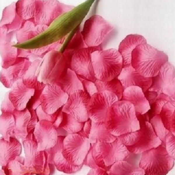 Crofta 100pcs Artificial Silk Rose Petals Wedding Decoration Flowers -Deep pink and Rose red