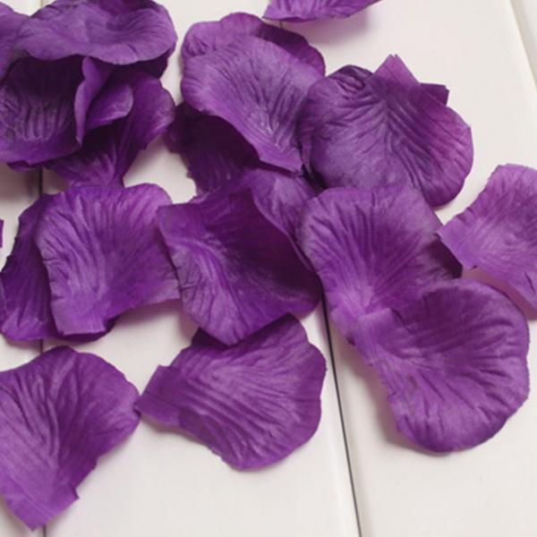 Crofta 100pcs Artificial Silk Rose Petals Wedding Decoration Flowers -Violet