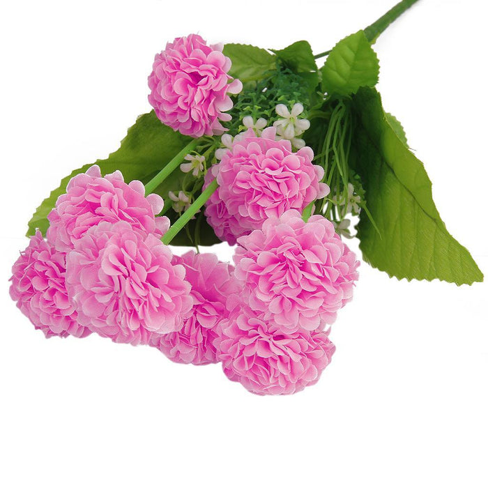 Crofta 1 Piece Artificial Simulation Hydrangea Flower Plant with 9 Flower Balls Decoration - Pink