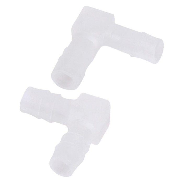 Crofta 2 pcs 8mm Plastic Equal Elbow Connector Barbed Pipe Fitting Air Water Hose Joiner