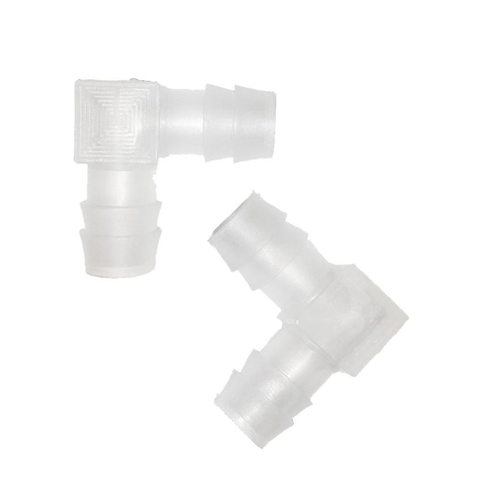 Crofta 2 pcs 12mm Plastic Equal Elbow Connector Barbed Pipe Fitting Air Water Hose Joiner