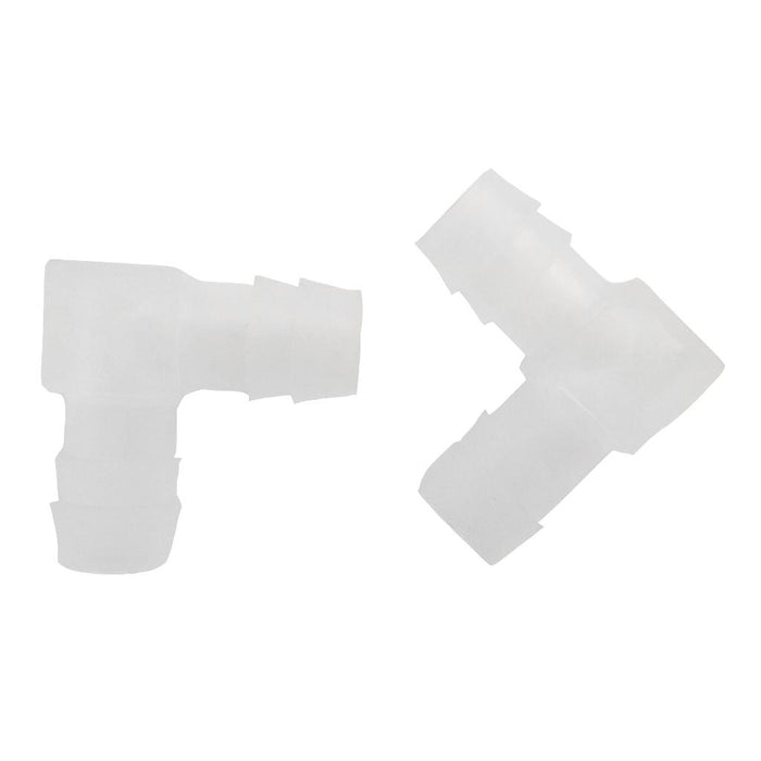 Crofta 2 pcs 12mm Plastic Equal Elbow Connector Barbed Pipe Fitting Air Water Hose Joiner