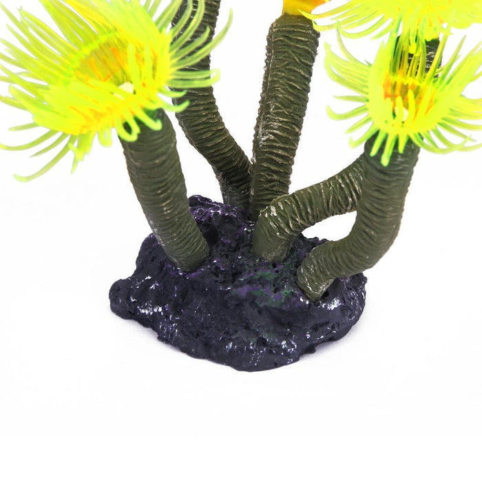 Crofta Yellow Artificial Fake Sea Anemone Coral Aquarium Fish Tank Ornament Decoration