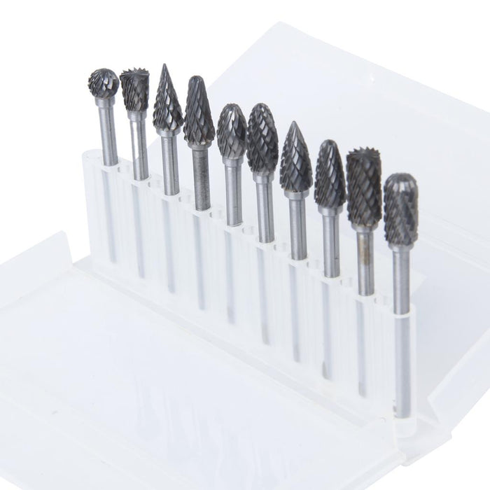 Crofta 10pcs Tungsten Steel YG8 Carbide Rotary Burr 6mm Head Diameter