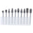 Crofta 10pcs Tungsten Steel YG8 Carbide Rotary Burr 6mm Head Diameter