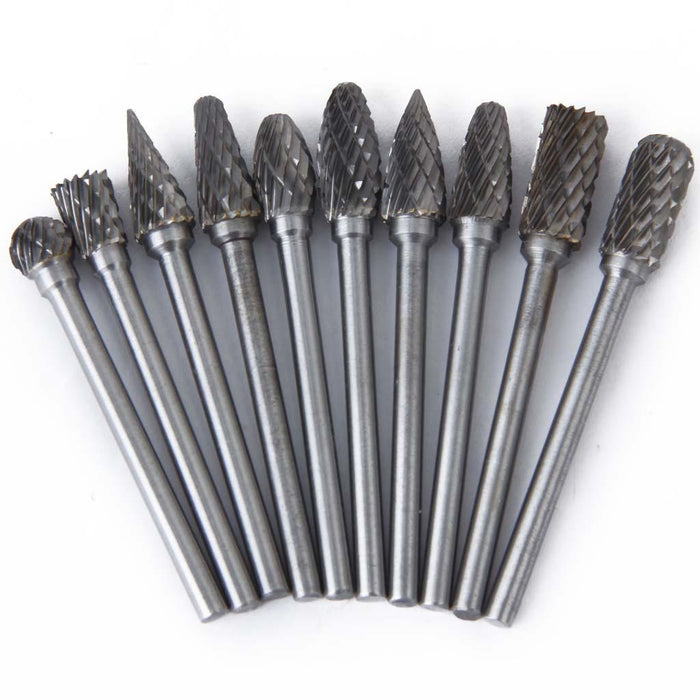 Crofta 10pcs Tungsten Steel YG8 Carbide Rotary Burr 6mm Head Diameter