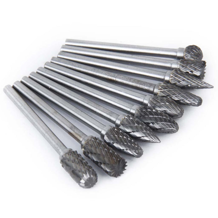 Crofta 10pcs Tungsten Steel YG8 Carbide Rotary Burr 6mm Head Diameter