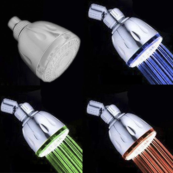 Crofta 360°Rotating Adaptor 7-Color Changing LED Light Shower Head Sprayer