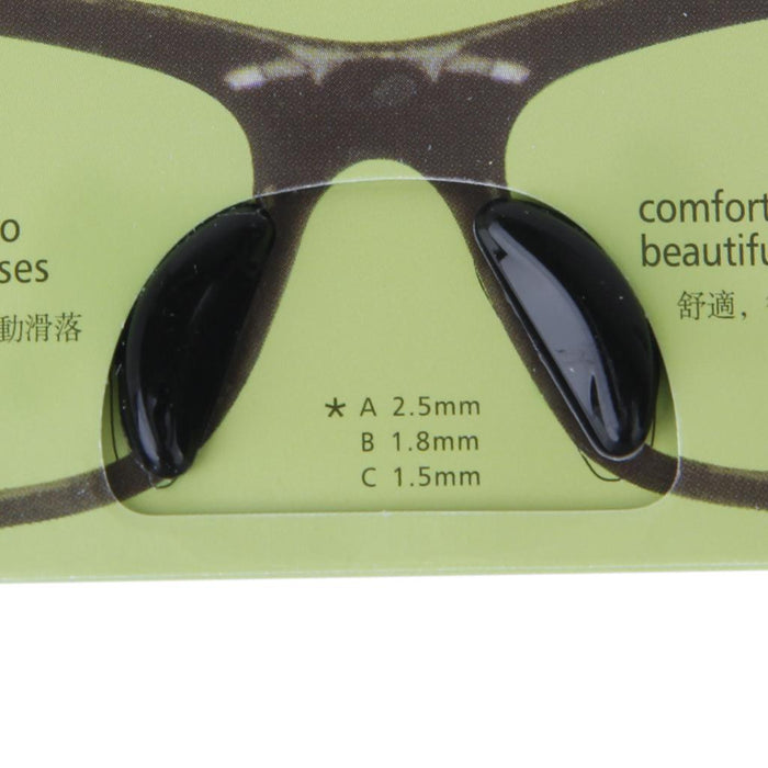 Crofta 1 Pair 2.5mm Sunglasses Eyeglass Silicone Stick On Nose Pad Black + 1 Pair Anti-Slip Holder Ear Hook for Eyeglasses Spectacle Black