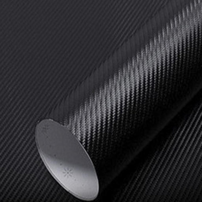 Crofta 127*50cm DIY Carbon Fiber Vinyl Car Sticker Wrap Sheet Film Decal - Black