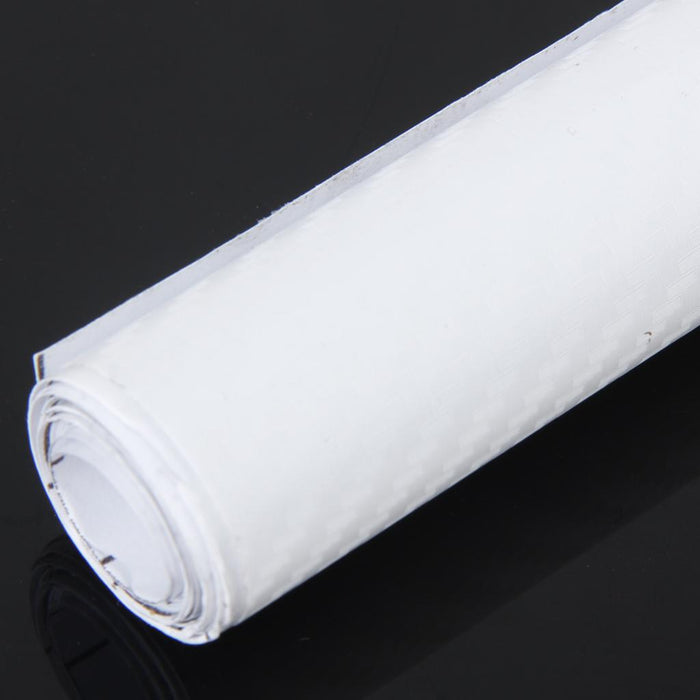 Crofta 127*50cm DIY Carbon Fiber Vinyl Car Sticker Wrap Sheet Film Decal - White