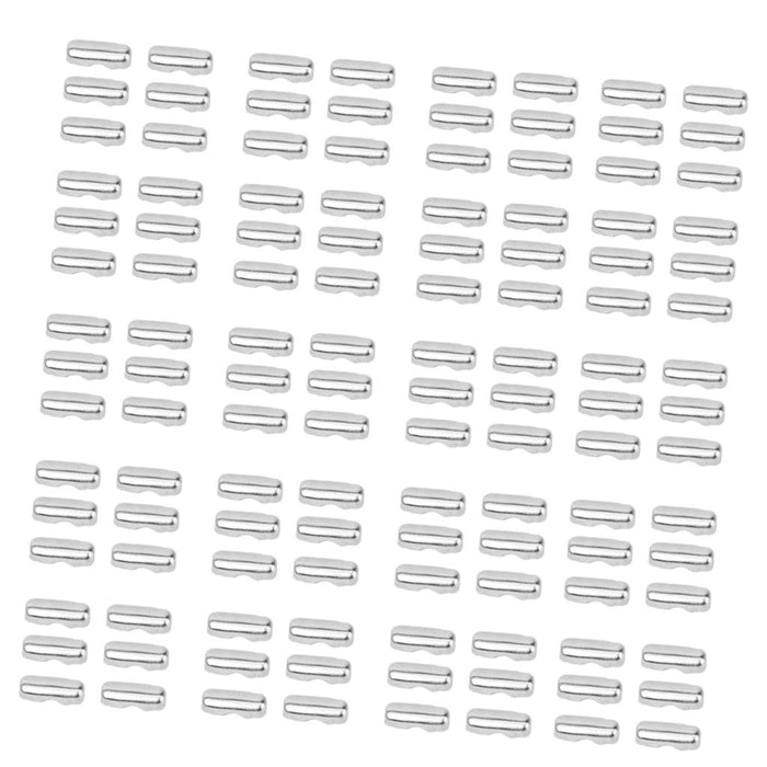 Crofta 100 Pcs Ball Chain Connectors Clasp-Fit 2.4mm - Silver