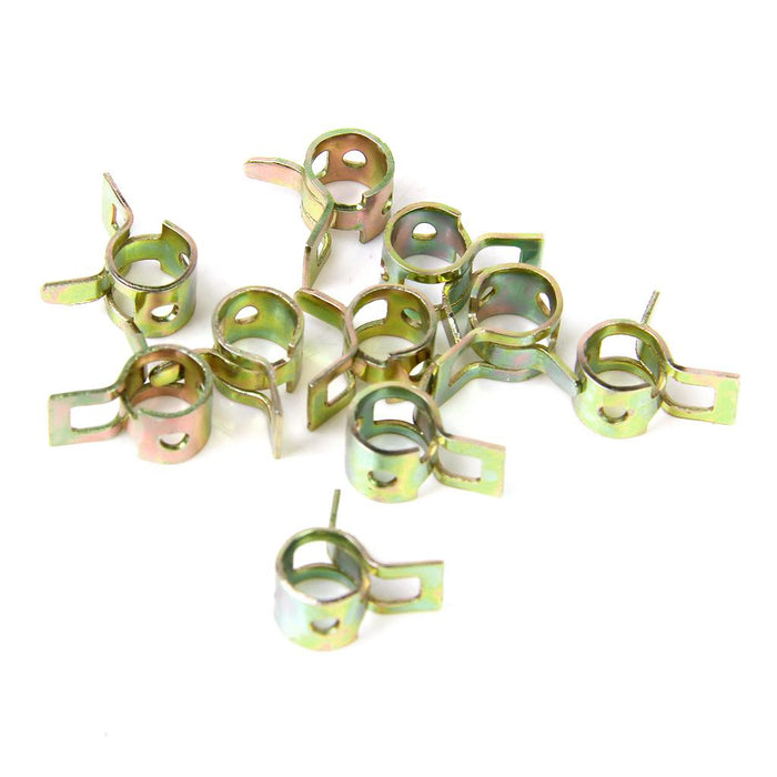 Crofta 10x Spring Clip Fuel Hose Line Water Pipe Air Tube Clamps Fastener 6mm