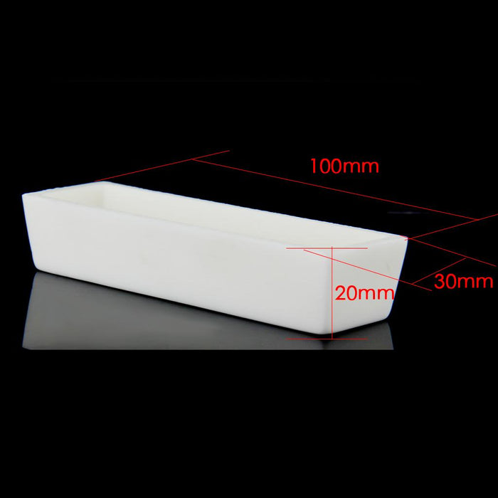 Crofta 100x30x20mm Alumina Ceramic Corundum Crucible Boat Sample Holder for Tube Muffle Furnaces