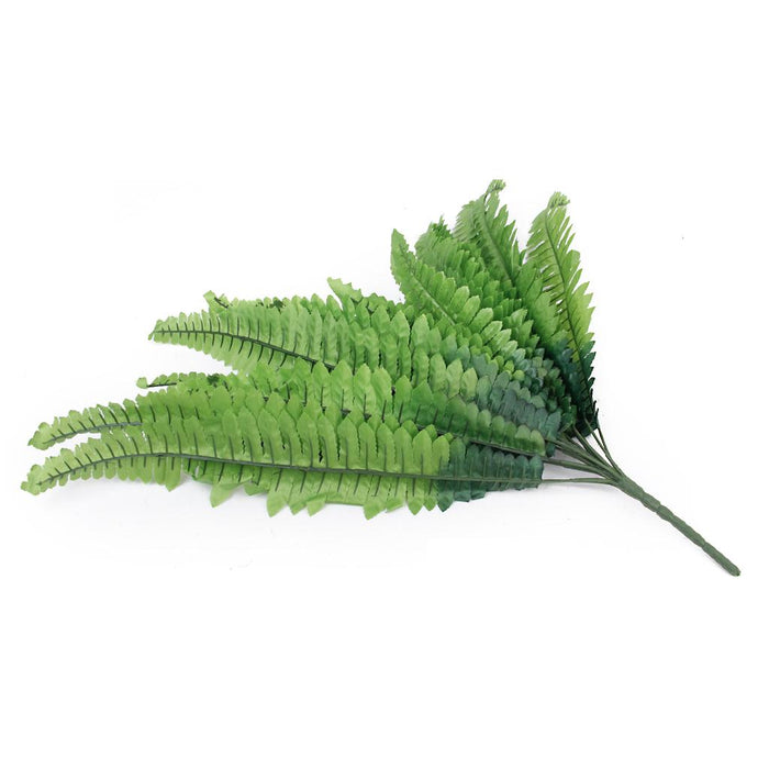 Crofta 1 Bunch Artificial Green Boston Fern Plastic Grass Leaves for Home Decor