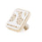 Crofta Zinc Alloy Rhinestone Square Drawer Cabinet Pull Handle Knob- Golden + White