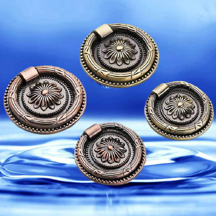 Crofta 1 Pair European Style Kitchen Cabinet Cupboard Dresser Drawer Pull Ring Handle Knob 46mm with 2 Mounting Screws