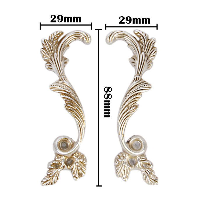 Crofta 1pc 88mm Antique Silver Flower Design Cabinet Right Door Handle Drawer Pull Knob